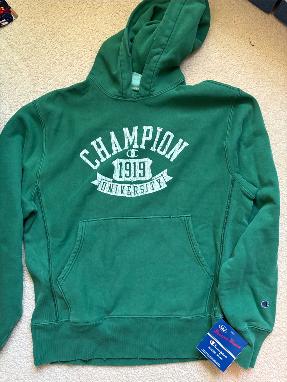 NEW Champion Green University Pullover Hoodie
